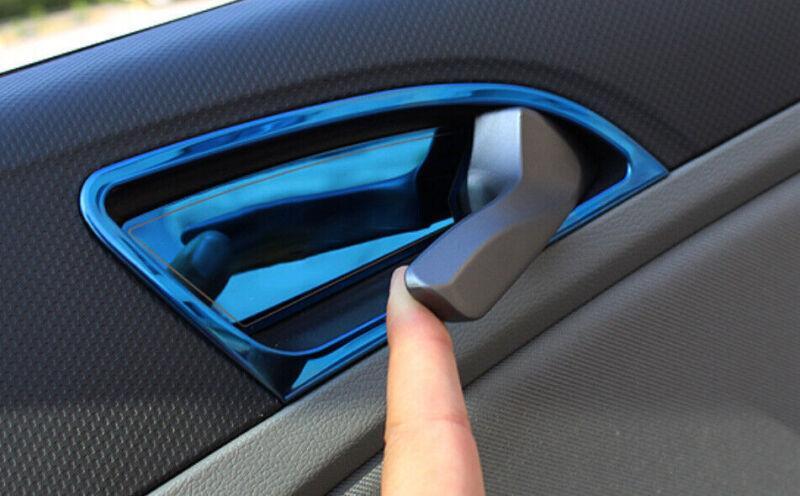 Fit for Hyundai Accent 2012-2017 Blue Steel Interior Door Handle Cover Trim 4PCS