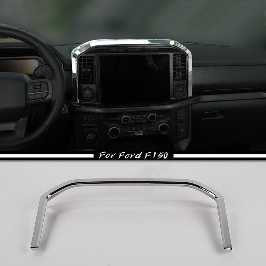 Chrome Center Console GPS Navigation Cover Trim Frame For 21-23 F150 v