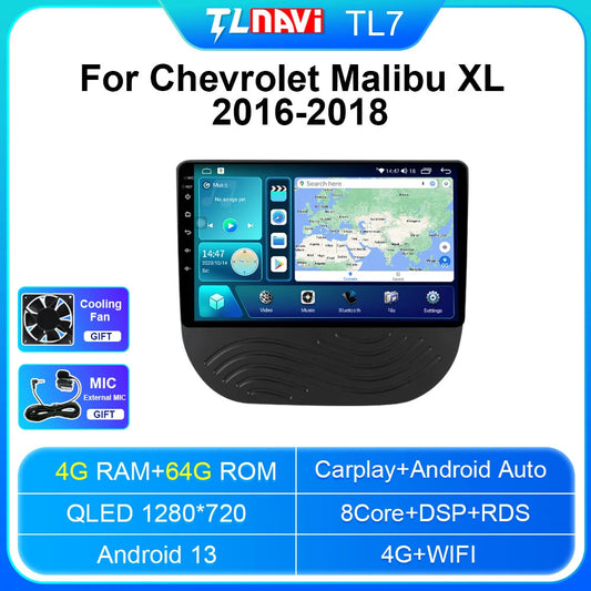 Car Radio CarPlay for Chevrolet Malibu XL 2016-2018 Stereo GPS Multimedia Screen
