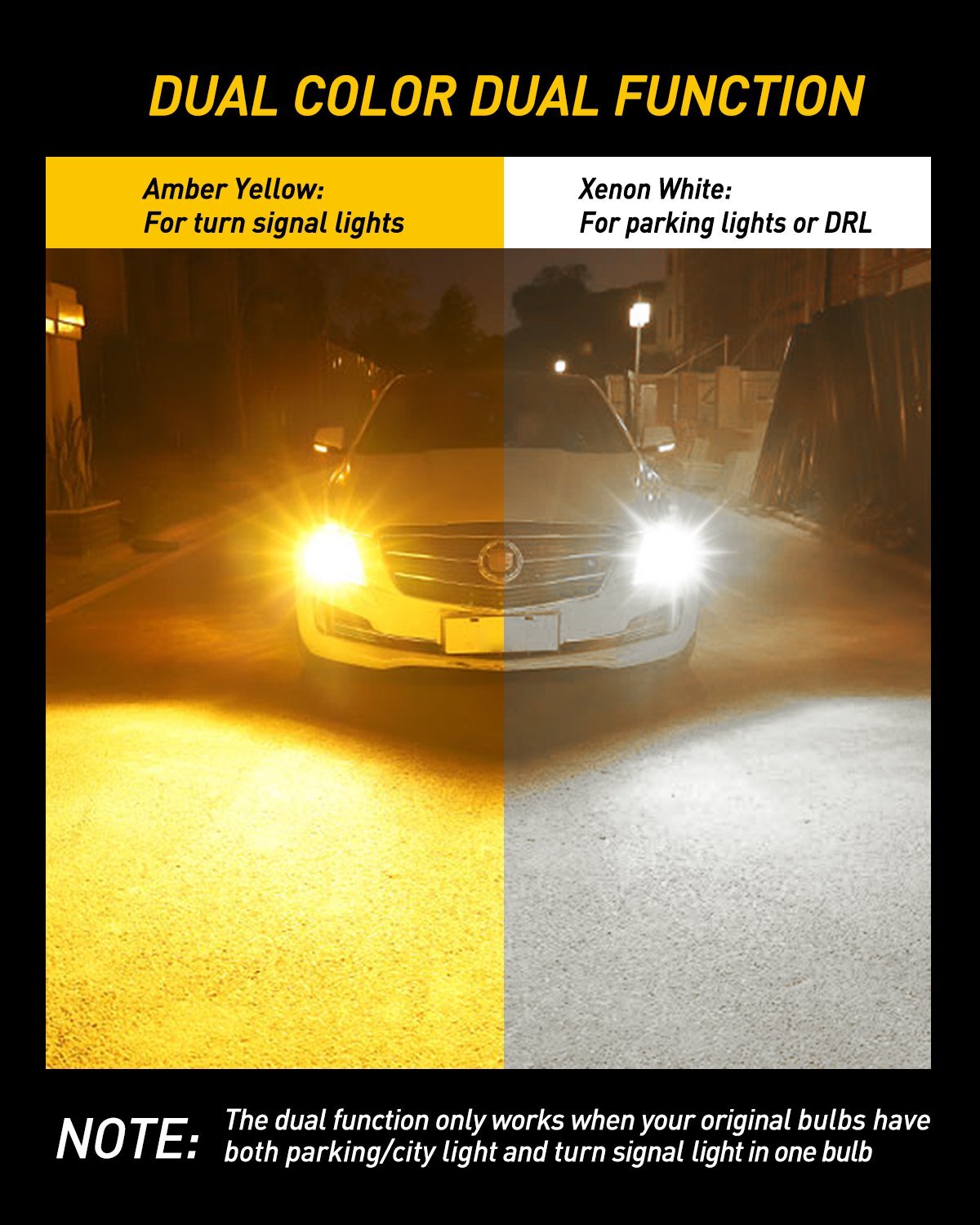 2x High Power 3157 Dual Color Switchback LED Bulb Turn Signal Light CK Socket - v