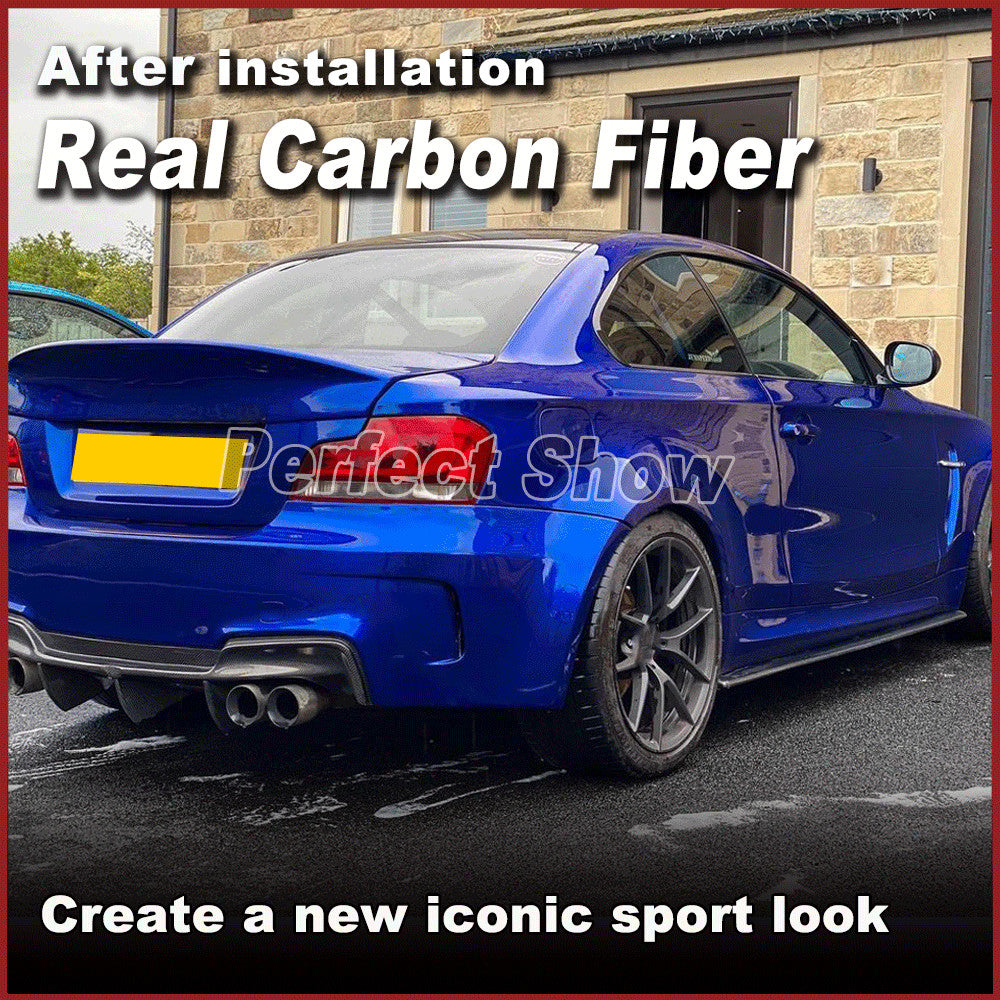 2x REAL Carbon Side Skirts Extension Spoiler for BMW 1 Series E82 E88 M 1M 11-16