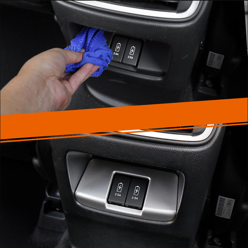 for Honda CRV 2017-2020 Matte silver Interior Rear row Charging USB Cover Trim v