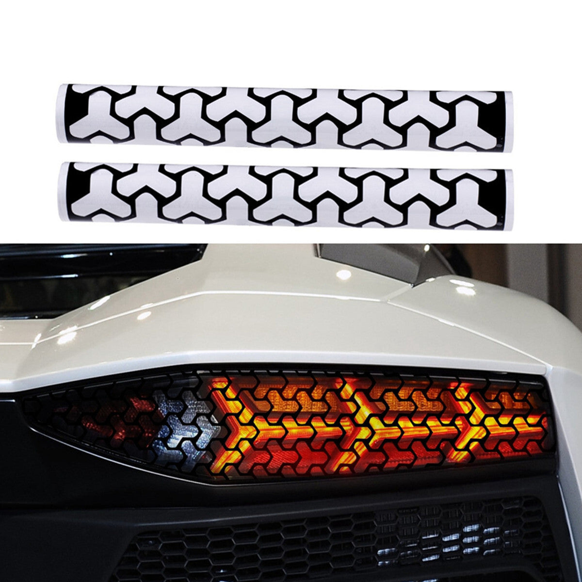 Car Rear Tail Light Stickers Honeycomb Gaphic Cover Decals Trim Lamp Accessories