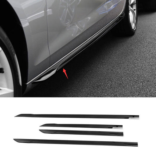 for Audi A4 B9 2020-2021 Black Steel Side Door Body Guard Molding Cover Trim 4