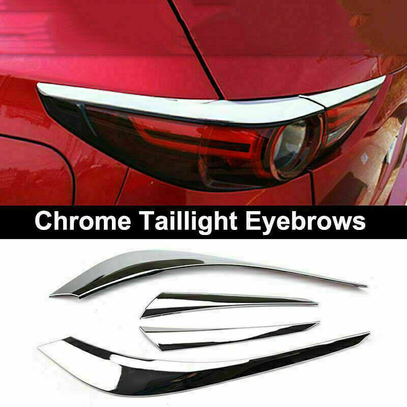 4P ABS Chrome Rear Tail Light Lamp Cover Trim Eyelid Bezel for Mazda CX-5 17-21
