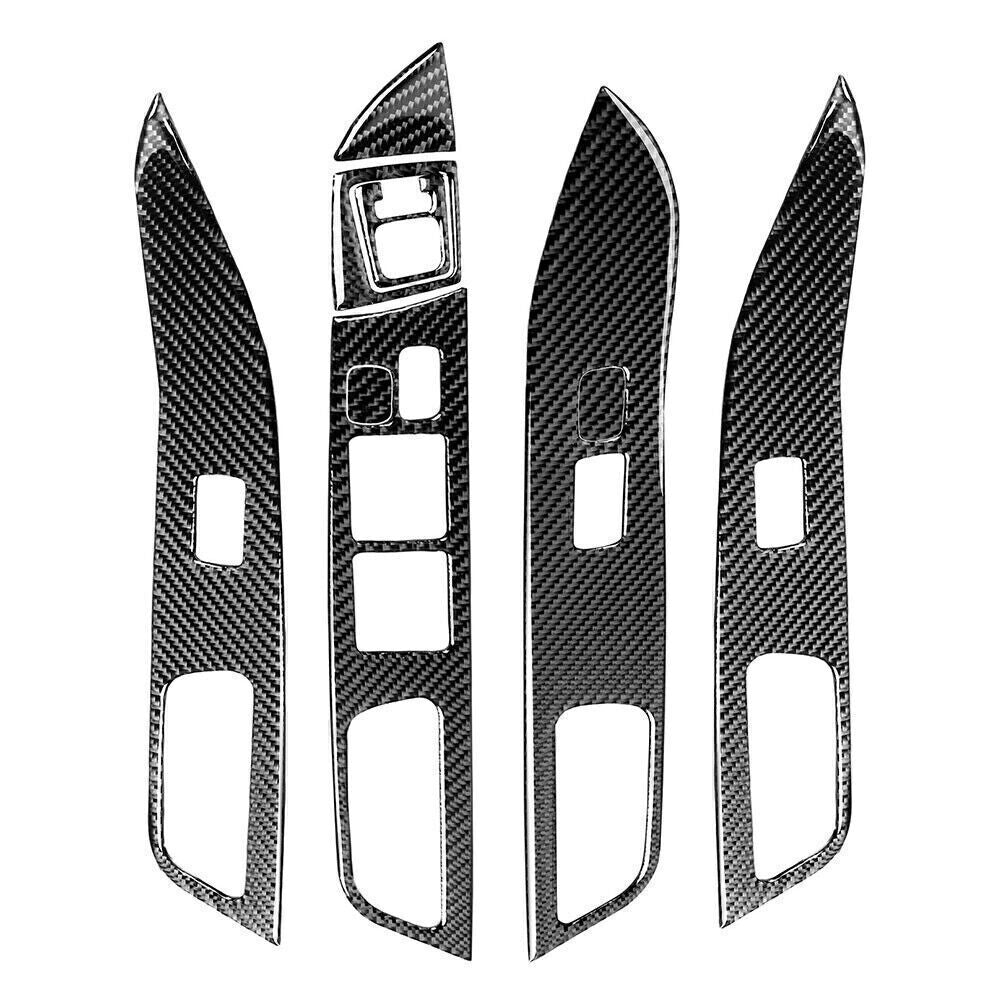 9x Carbon Fiber Window Lift Switch Panel Trim Fit for Mitsubishi Lancer EVO X 08-15