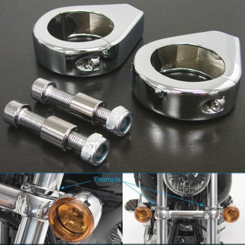 Moto Turn Signal Mount Bracket 41mm Fork Relocation Clamp Holdeer