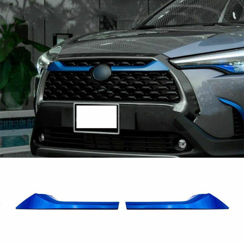 for Corolla Cross 2022-2024 Blue Front Bumper Grille Grill Cover Trim n