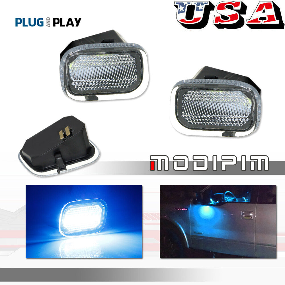Ice blue LED drag mirror puddle light suitable for F- 150 250 350 450 17-22- v