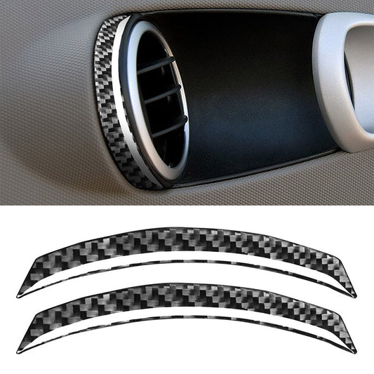 for Nissan 350Z 2003-09 2x Carbon Fiber Interior Door Air Condition Frame Trim