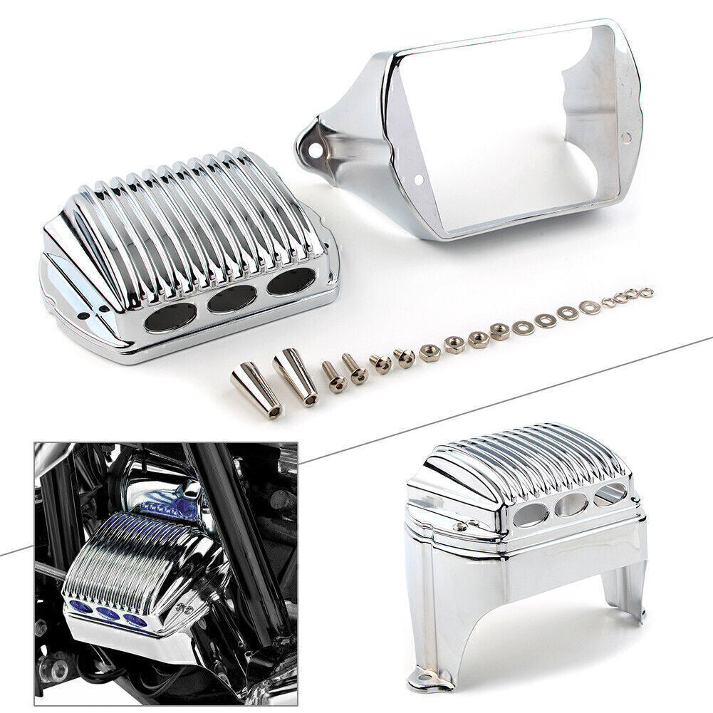 for Harley Bagger 1997 - 2011 FLH Front Voltage Regulator Cover Accent Chrome Q