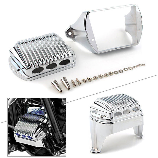 for Harley Bagger 1997 - 2011 FLH Front Voltage Regulator Cover Accent Chrome Q