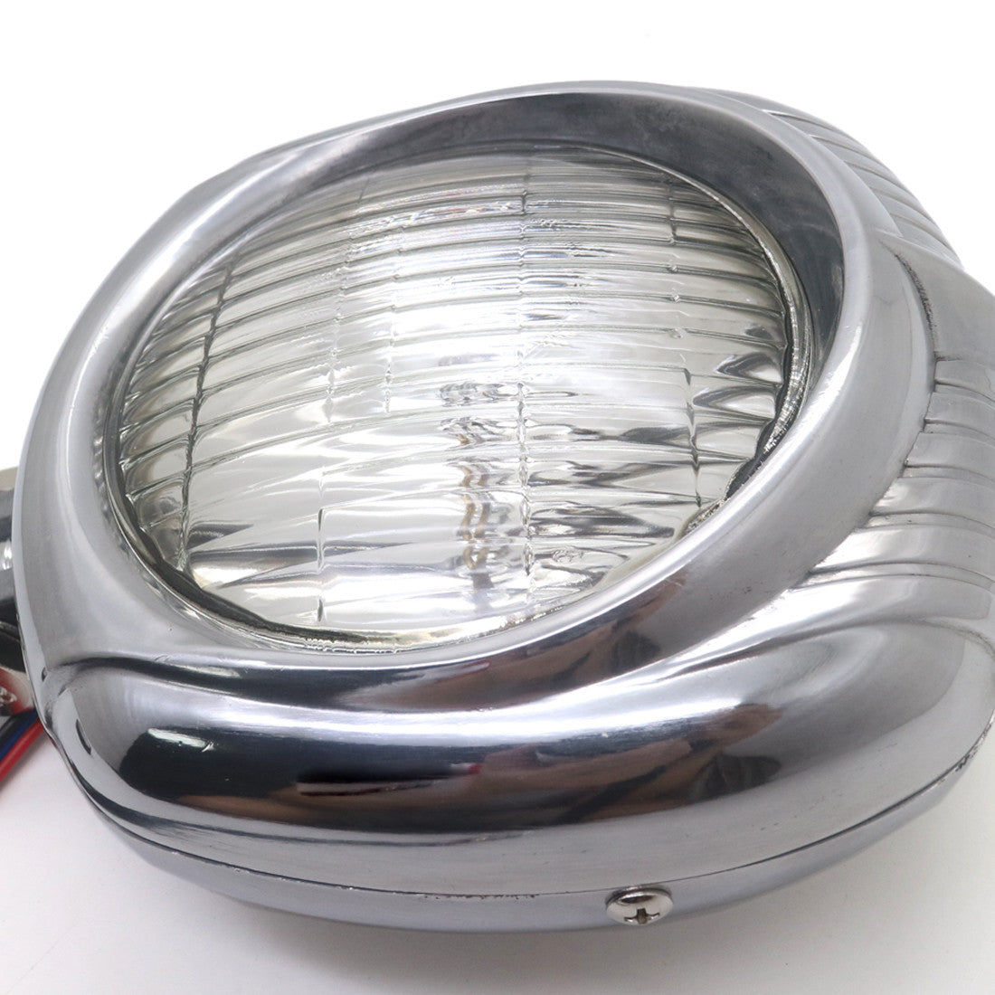 Chrome Polished Metal Vintage Retro Headlight for Harley Cafe Racer Custom Q
