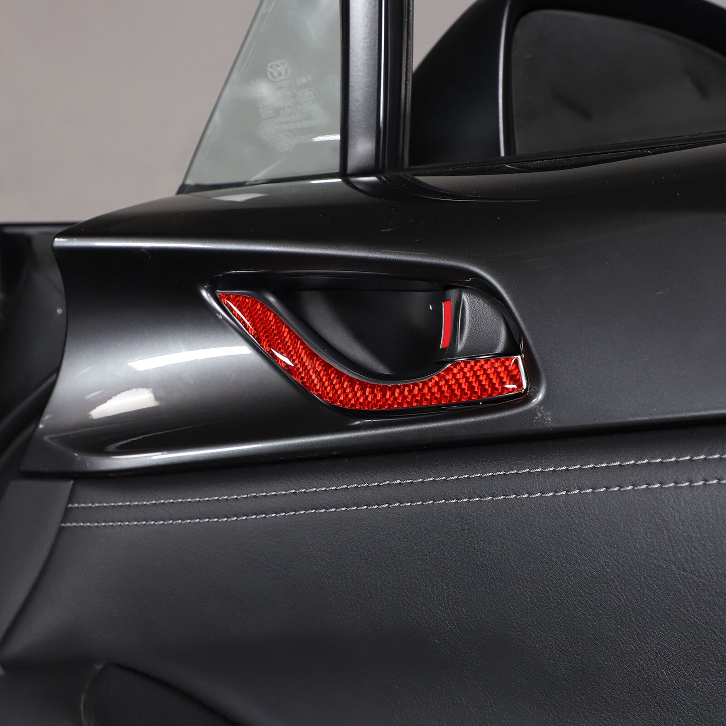 Red carbon fiber inner pull handle sticker decoration for Mazda MX-5 Miata 2016-2023 n