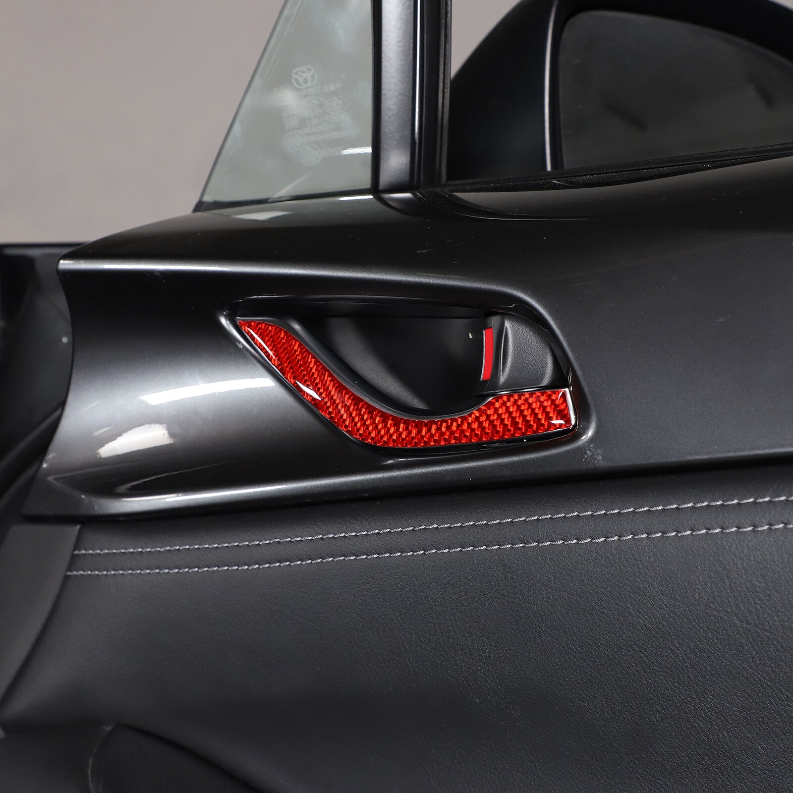 Red carbon fiber inner pull handle sticker decoration for Mazda MX-5 Miata 2016-2023 n