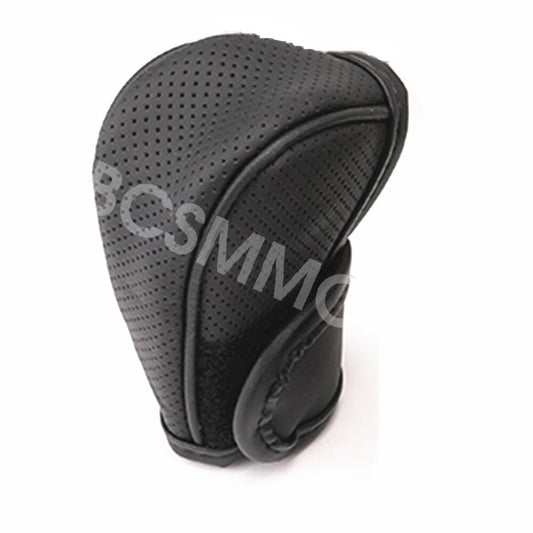 Car Gear Hand Shift Knob Cover Leather Handbrake Non-Slip Protector Black Q