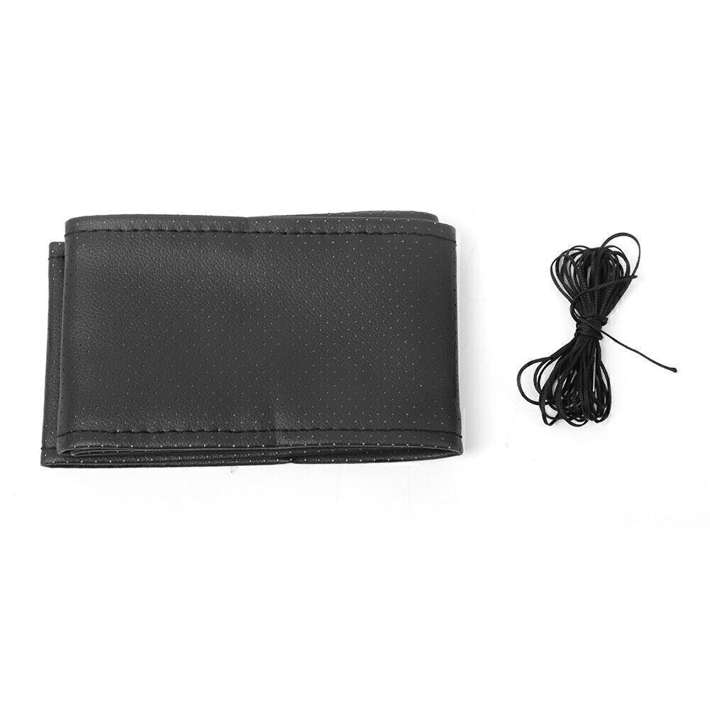 Universal Car Truck Leather Steering Wheel Cover With Needles Thread DIY Q