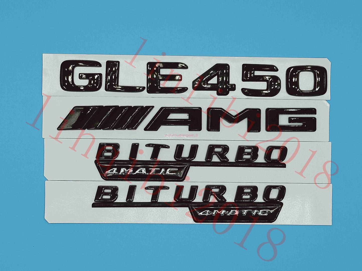 Matte black GLE450 AMG BITURBO badge sticker for Mercedes-Benz GLE