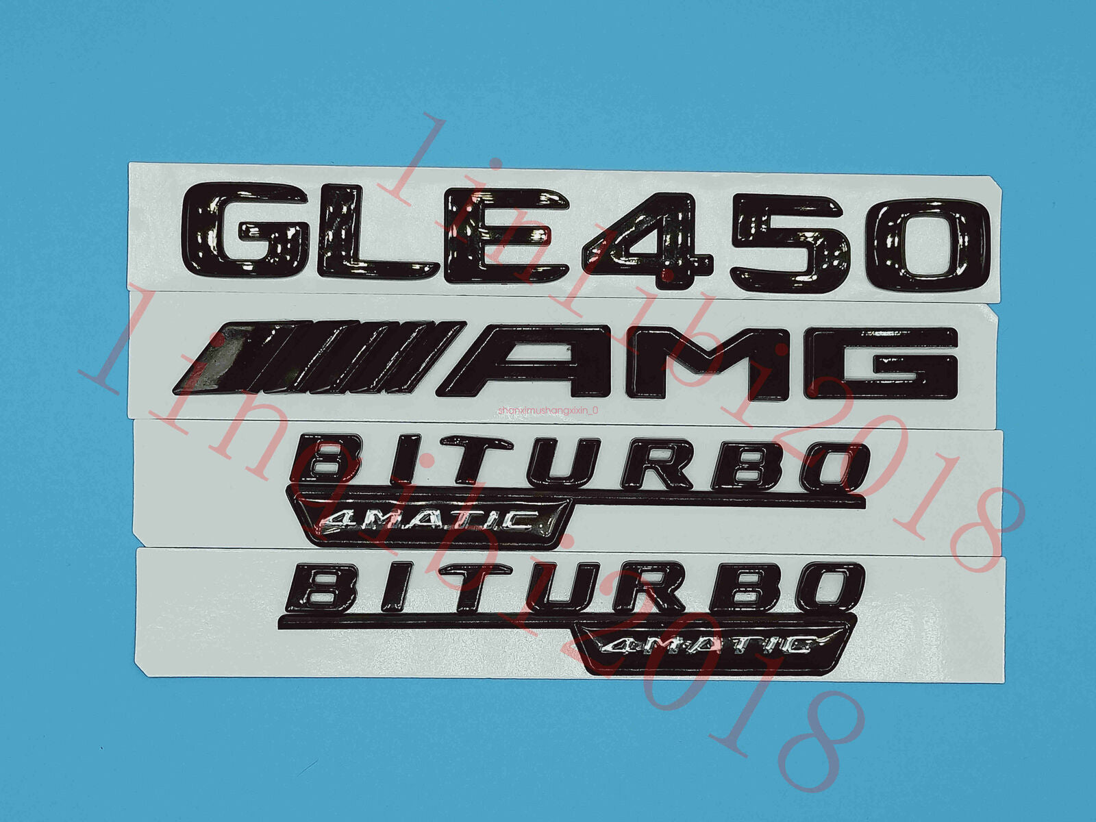 Matte black GLE450 AMG BITURBO badge sticker for Mercedes-Benz GLE