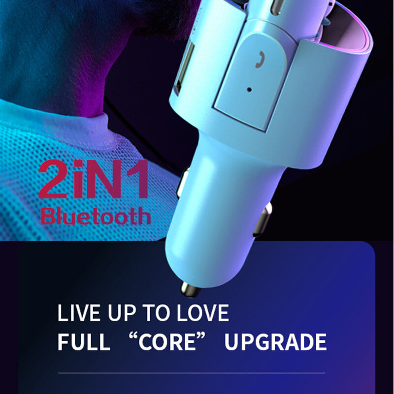 Car Type-C USB for Charger With Wireless Bluetooth Earphone QC 3.0 Fast Charging for SUV
