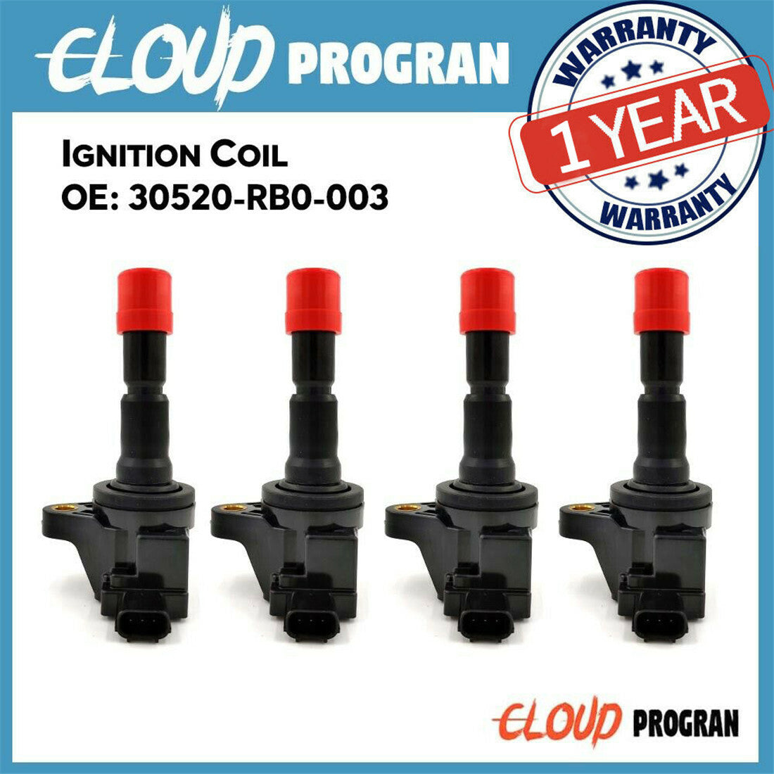 4Pcs Ignition coil 30520-RB0-003 for Honda 2009-1203 CR-Z Fit 2011-2016 1.5L v