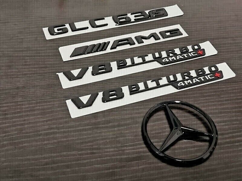 Black GLC63S AMG V8 BITURBO 4MATIC+ Star-shaped Packaging Badge Sticker X253s