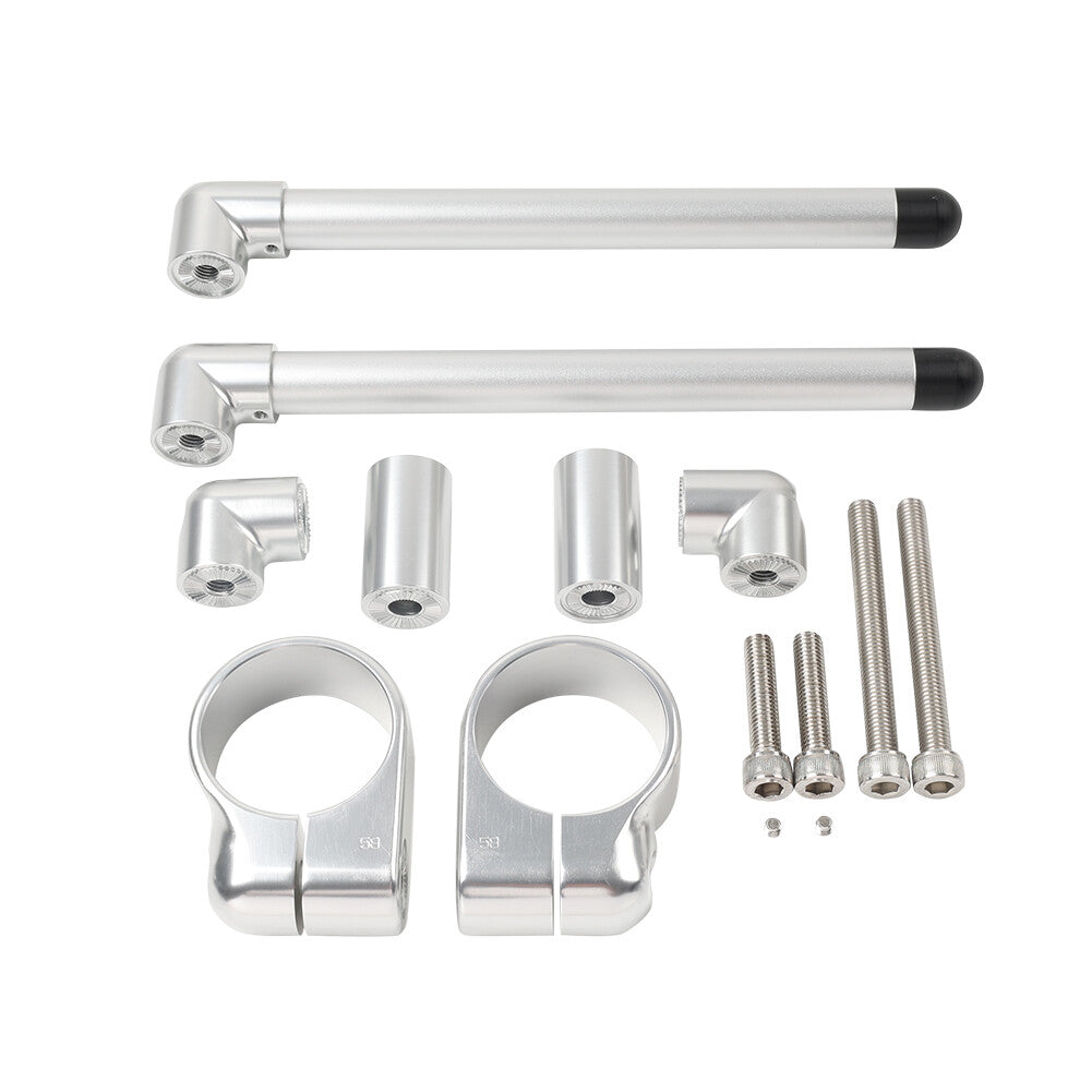 58MM Cafe Racer Bars 7/8 Universal Clip-On Handlebar Fork Tube Motorcycle