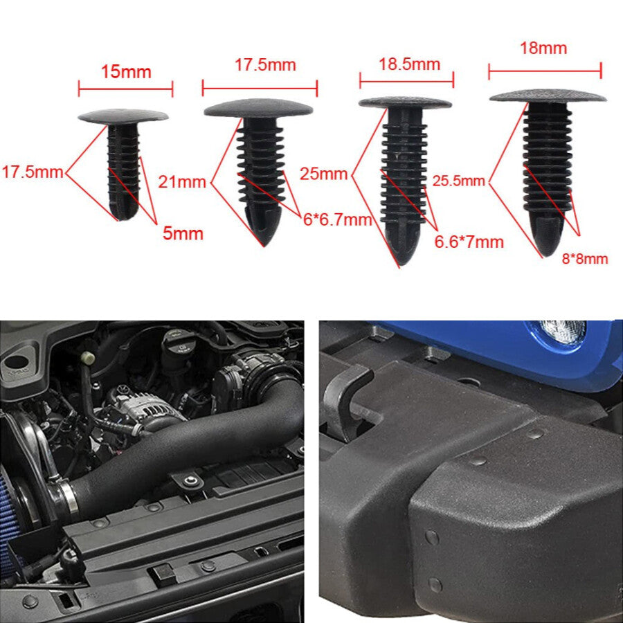Car Body Push Pin Rivet Trim Panel Fastener Clip Moulding Assortment 5/6/7/8mm