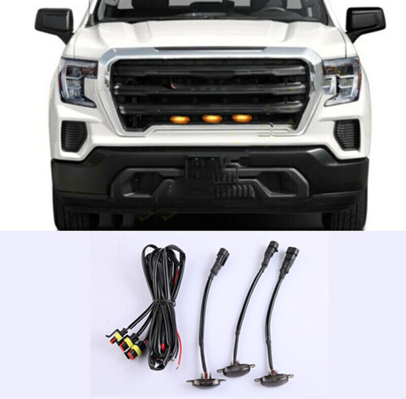 for GMC for Sierra 1500 2016-2021 Front Grille LED Light Style Grill Cover 3X Q