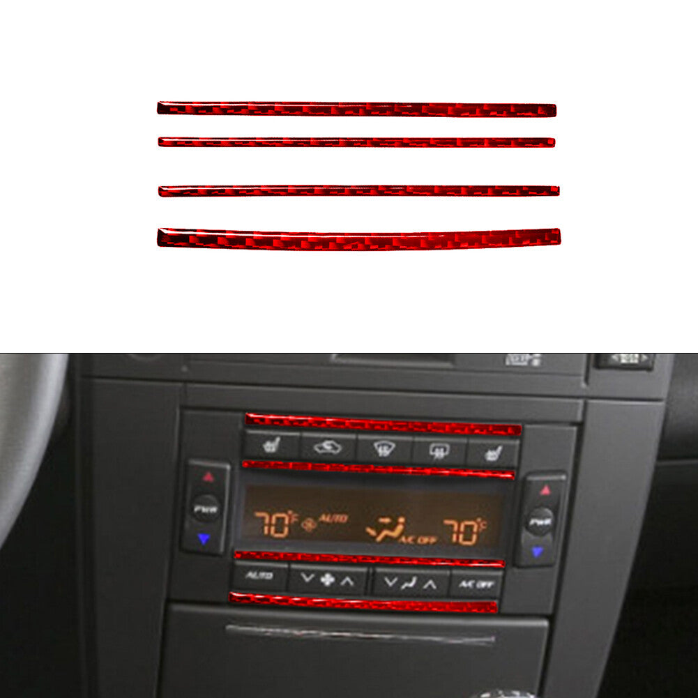 Red Carbon Fiber Climate Control Outer Frame Trim for Jeep for Wrangler 2007-2010 v