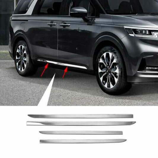 for Kia Carnival 2022-23 Chrome Steel Body Door Side Molding Sill Guard Trim 4x