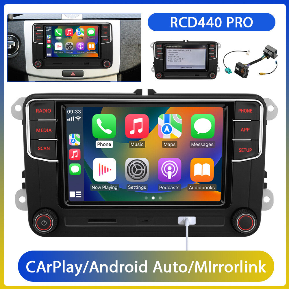 F¨¹r for VW Autoradio RCD440 PRO 187B RCD360 Pro 2 AndroidAuto Carplay MirrorLink BT