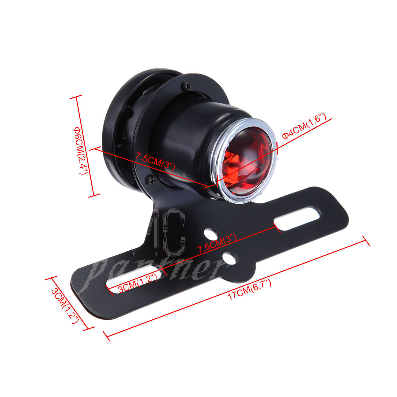 Black Motorcycle Tail Brake Light Lamp for Harley Bobber Chopper Cafe Racer Q