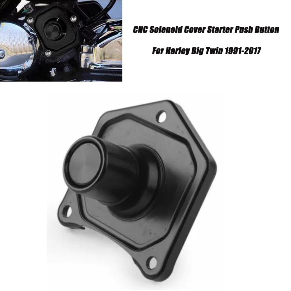 Black Solenoid Cover Push Button Starter for Harley Sportster Twin Cam EVO 91-18