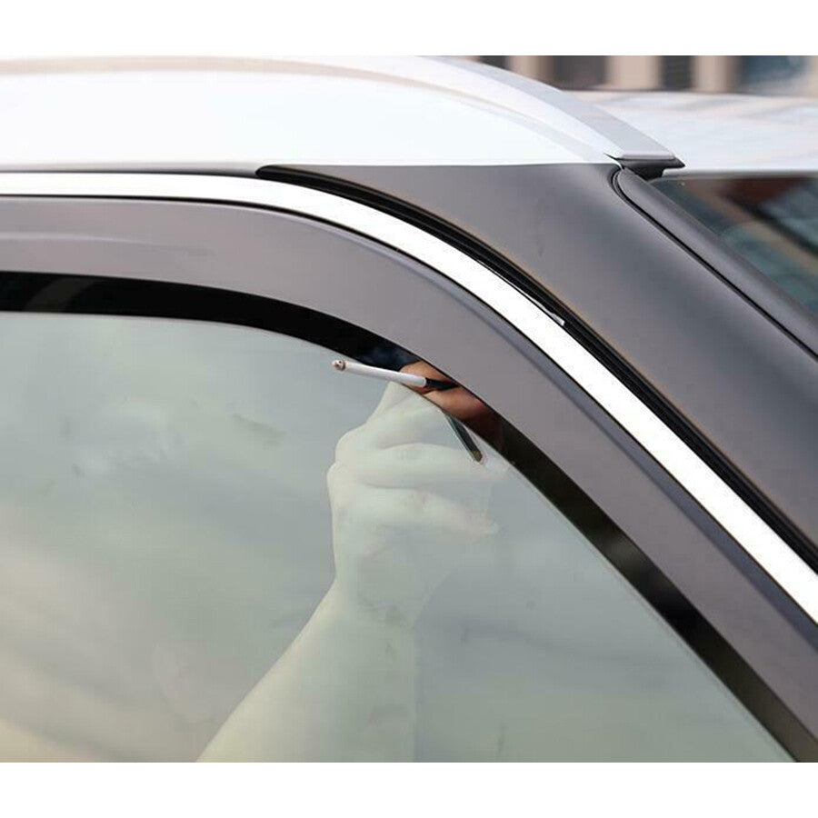 silver+black for Toyota Highlander 20-23 Window Visor Vent Shades Sun Rain Guard