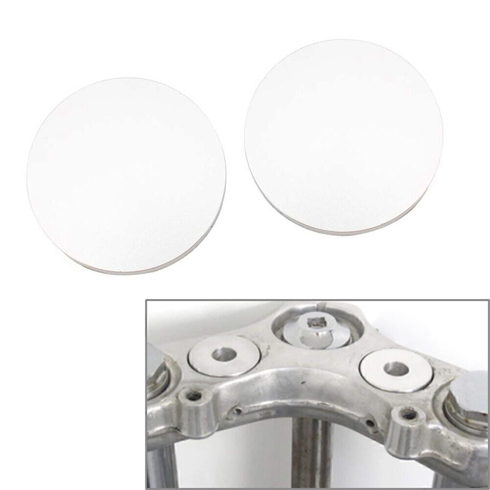 for Harley Softail Motorcycle Handlebar Riser Top Clamp Decoration Cover Silver Q