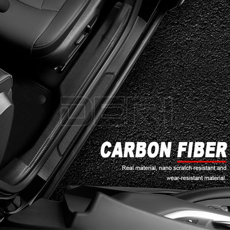 4x/Set Carbon Fiber Car Scuff Plate Door Sill 5D Sticker Protector Accessories