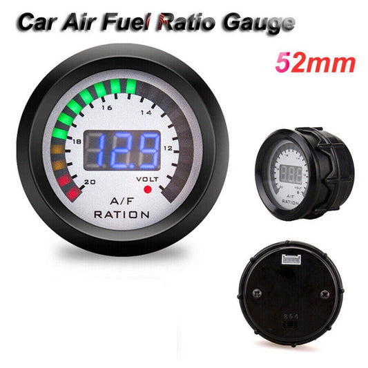 1x 2 52mm Car Blue LED Digital Air Fuel Ratio Gauge Meter Wideband 20:1~10:1. n
