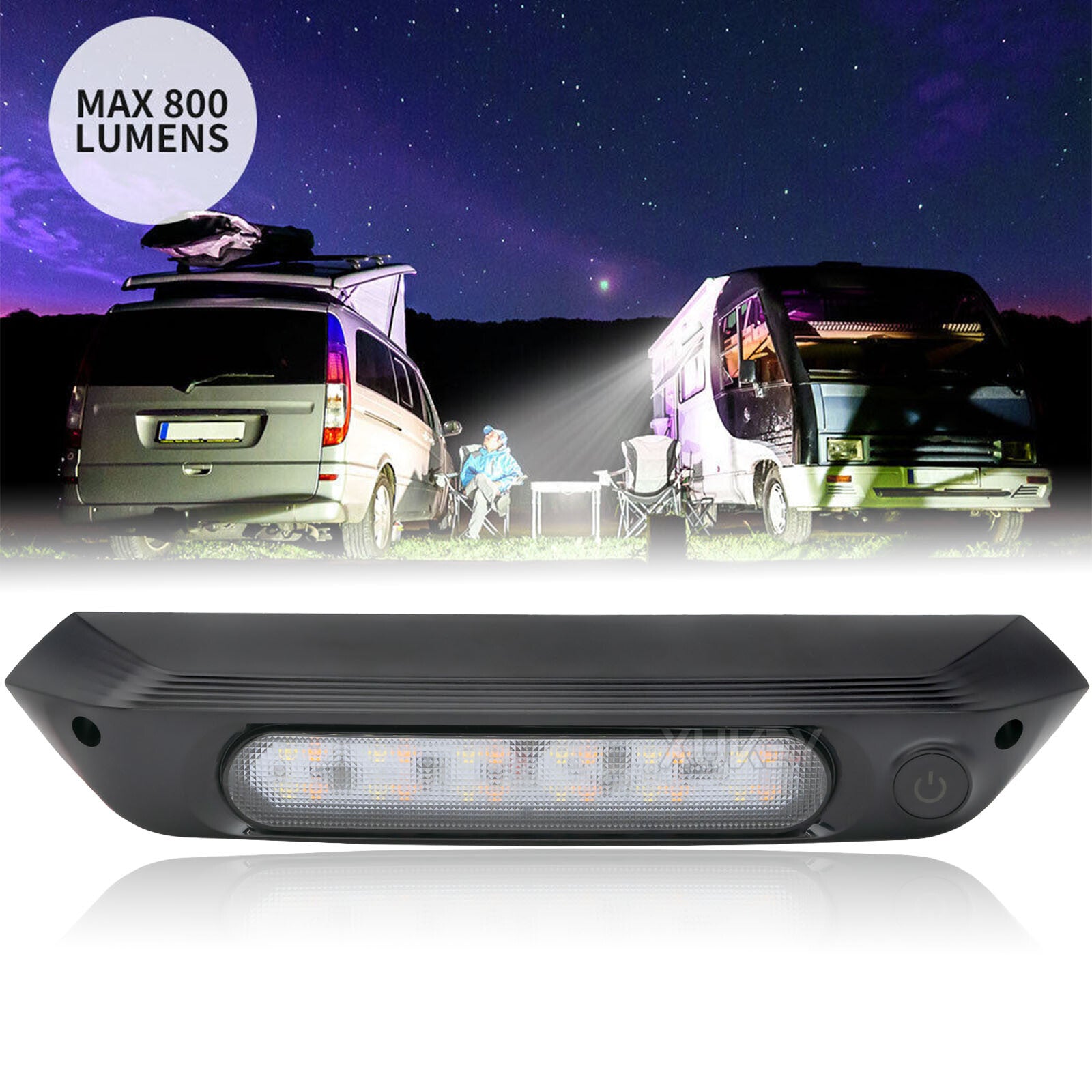 Dimmable 12-24V White Amber 8W Outside Awning Light Camper Van Caravan Motorhome Q