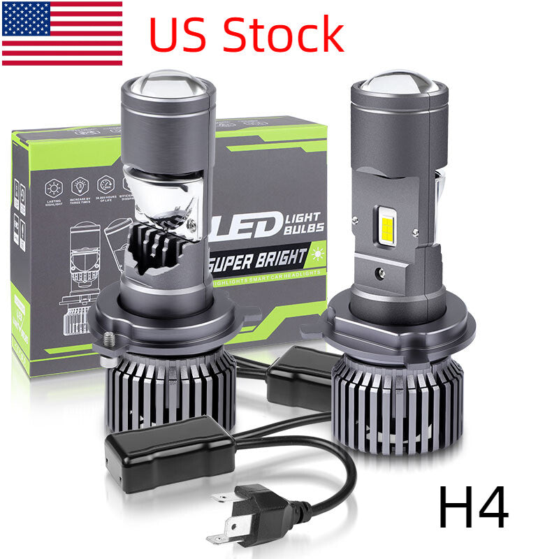 H4 for Mini Bi-LED Projector Lens Hi/Lo Beam 100W 50000LM Headlight Kit Retrofit US
