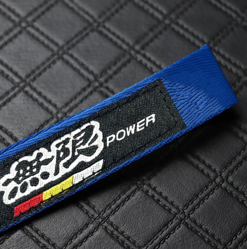 1 Piece Car Keychain Metal Keyring Badge Lanyard Blue Mugen for - v