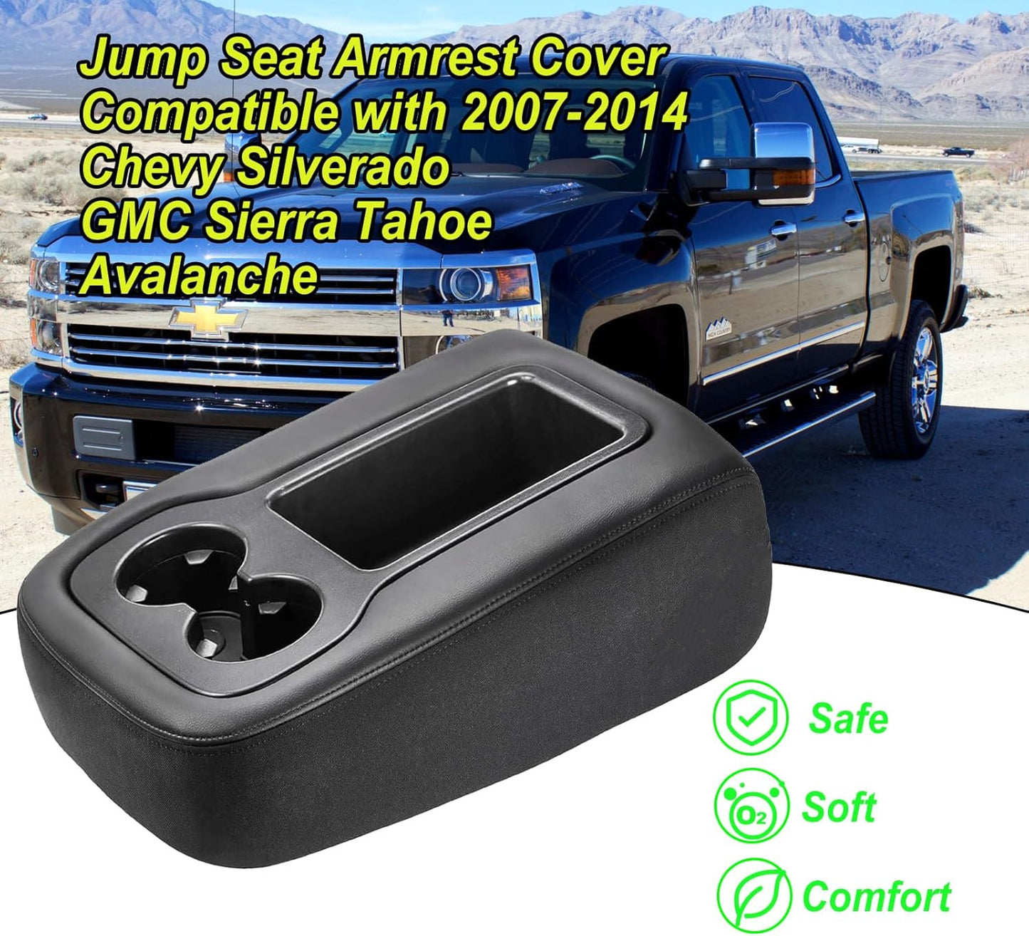Suitable for 2007-2014 Silverado JUMP for seat center console armrest cover with zipper. n