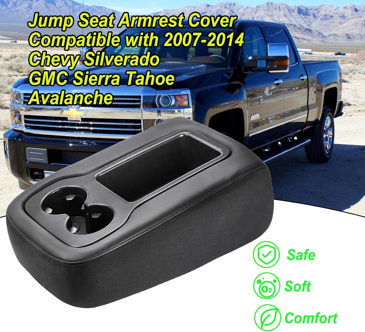 Suitable for 2007-2014 Silverado JUMP for seat center console armrest cover with zipper. n