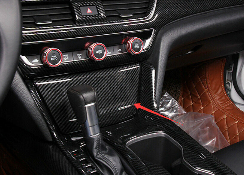 For 2016-2018 for RAV4 Carbon Fiber Inner Console Gear Shift Cover Trim 2P v