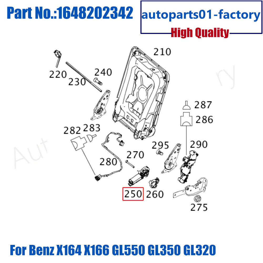 3rd Third Row for Seat Motor 1648202342 for Benz X164 X166 GL550 GL350 GL320 GL450