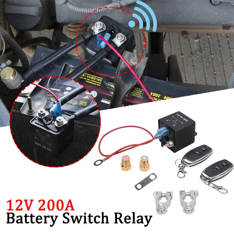 12V 200A Battery Switch Car Wireless Remotes Control Intelligent Relay Cut Off