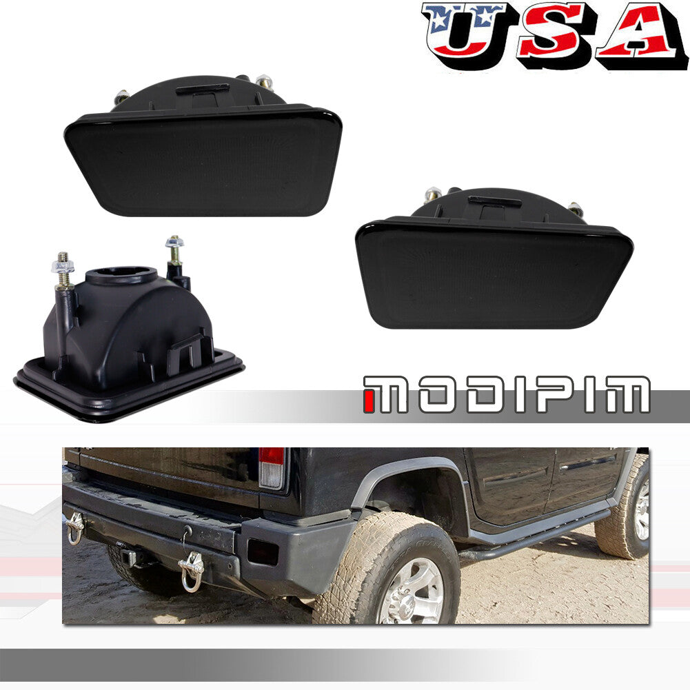 Smoked lens car rear bumper reflector trim cover suitable for 05-09 for Hummer H2 taillight - v
