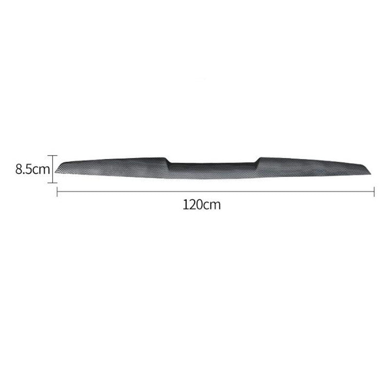 120cm carbon fiber pattern car rear roof trunk boiler wing lip sticker rubber - n