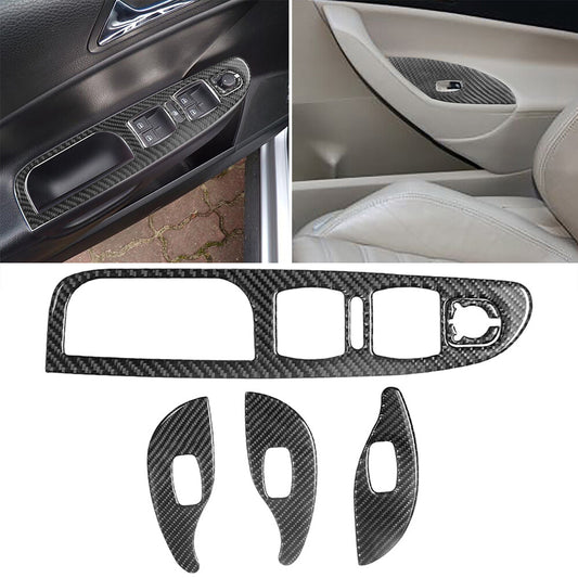 Red Carbon Fiber Exterior Car Window B-Pillar Cover Trim Strip for Model Y v