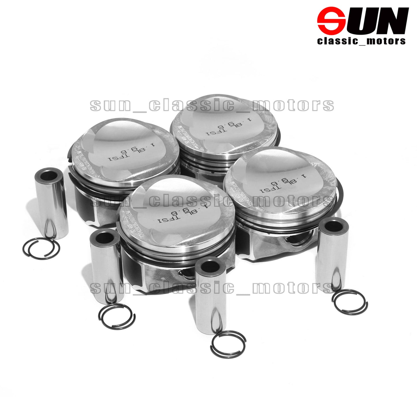4-piece piston and ring, 82.5 mm x 21 mm, suitable for Audi A3, A4, A5, TT, for Golf , for Passat CC 1.8TSI.